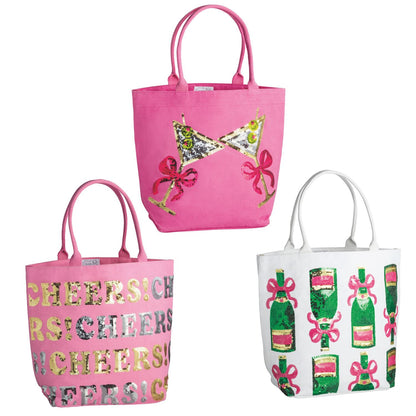 Mud Pie Cheers Sparkle Totes