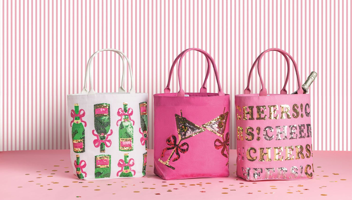 Mud Pie Cheers Sparkle Totes