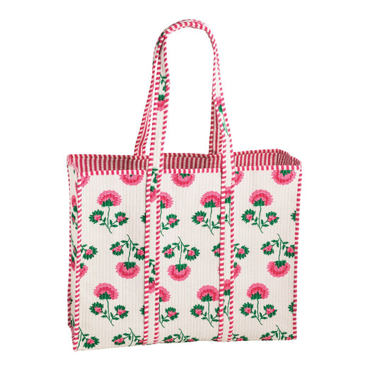 Mud Pie Peony Block Print Tote