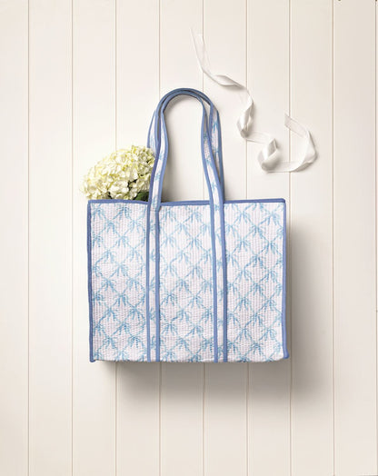 Mud Pie Bow Block Print Tote