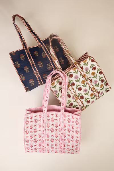 Mud Pie Bow Bloom Print Tote