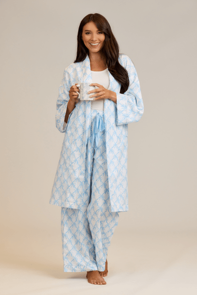 Mud Pie Blue Bow Pajama Pants