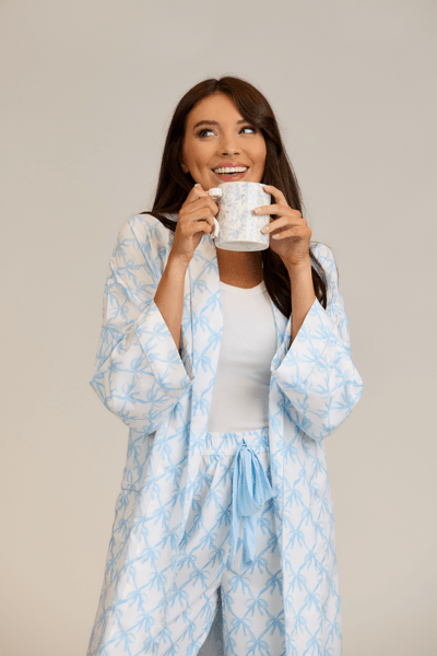 Mud Pie Blue Bow Pajama Pants