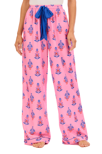 Mud Pie Pink Floral Print Pajama Pants