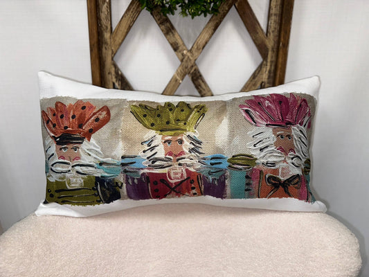Colorful Nutcracker Trio Lumbar Pillow