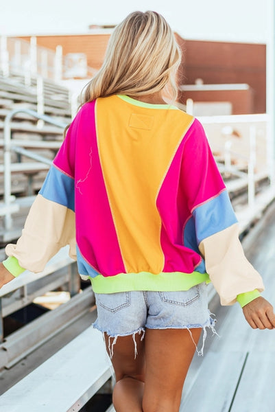 Hot Pink Colorblock April Top