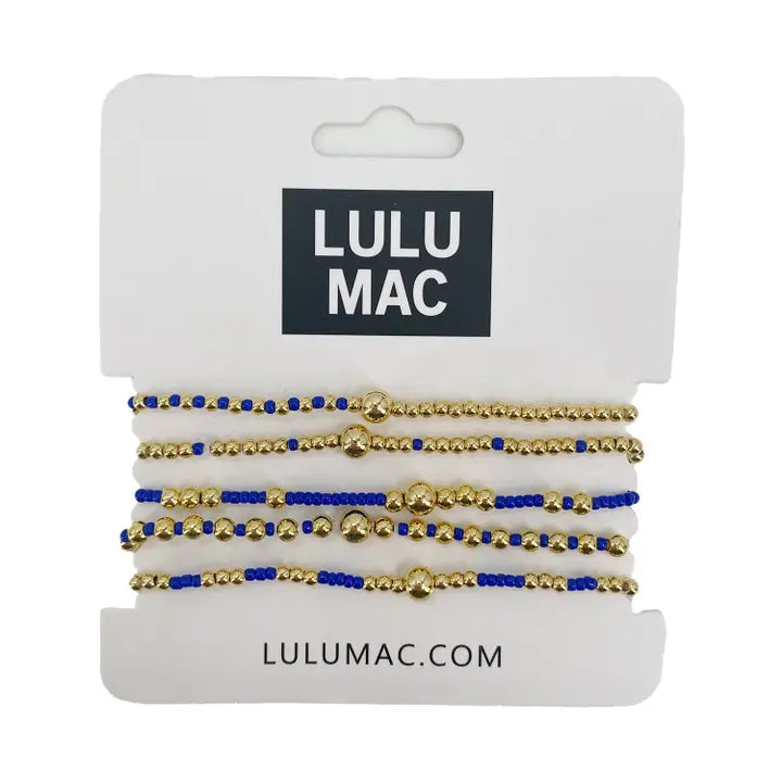 Lulu Mac Royal Blue & Gold Bracelet Set