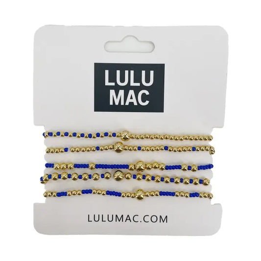 Lulu Mac Royal Blue & Gold Bracelet Set