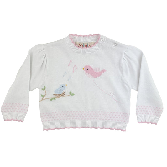 White Birds Lightweight Knit Sweater