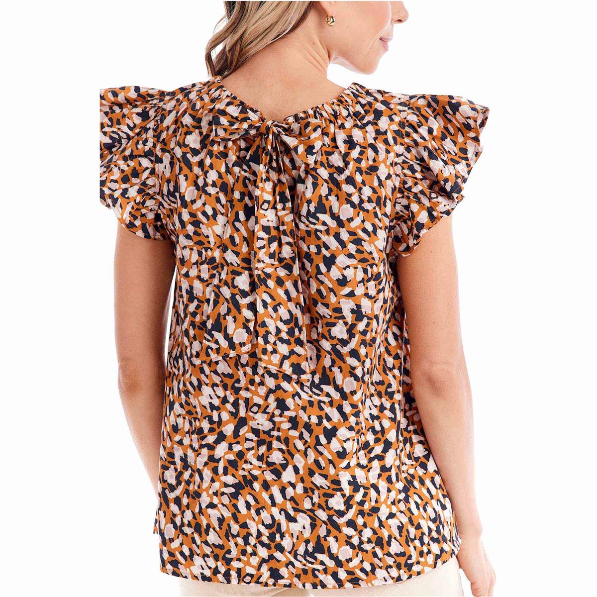 Mud Pie Tan Abstract Salma Top