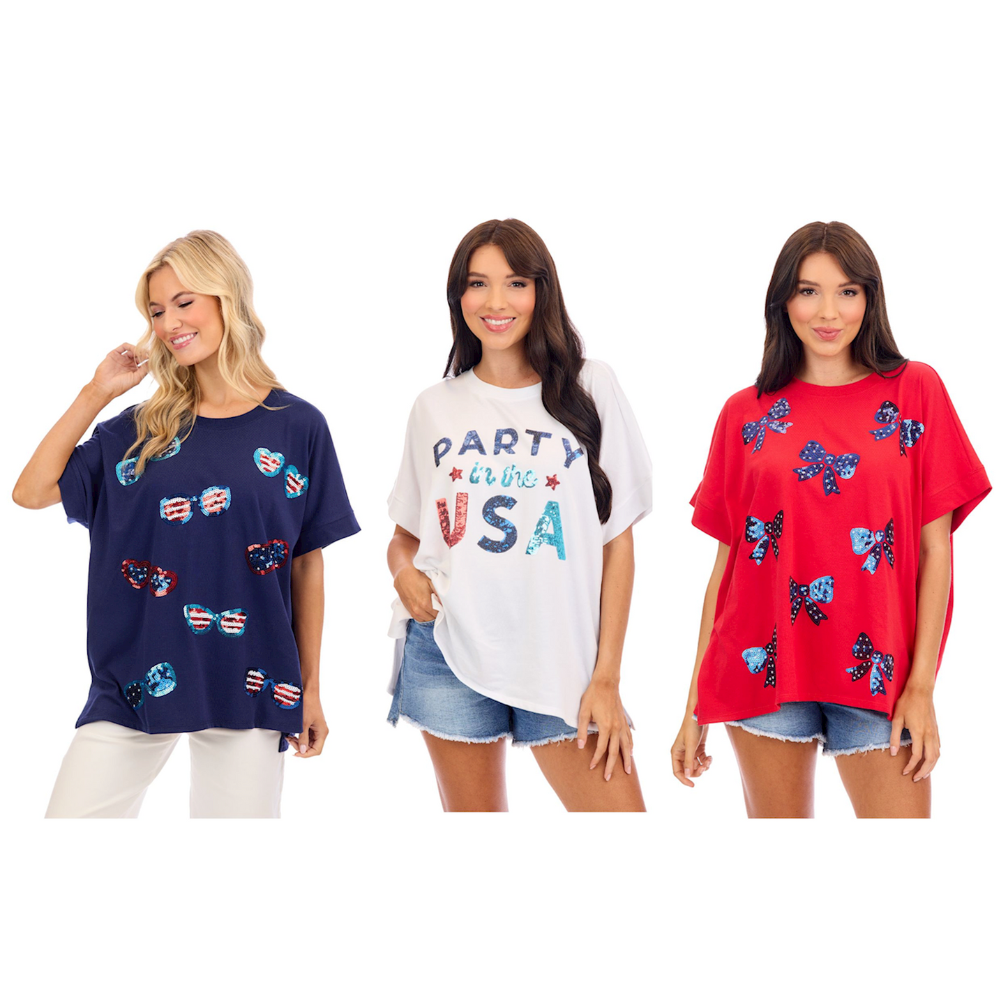 Mud Pie Americana Sparkle Tops