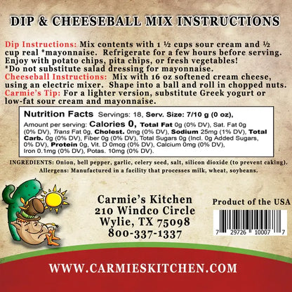 Carmie's Caramelized Onion Dip & Cheeseball Mix