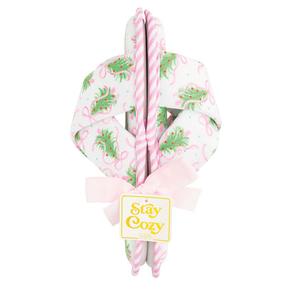 Mud Pie Pink Bow Trees Slippers