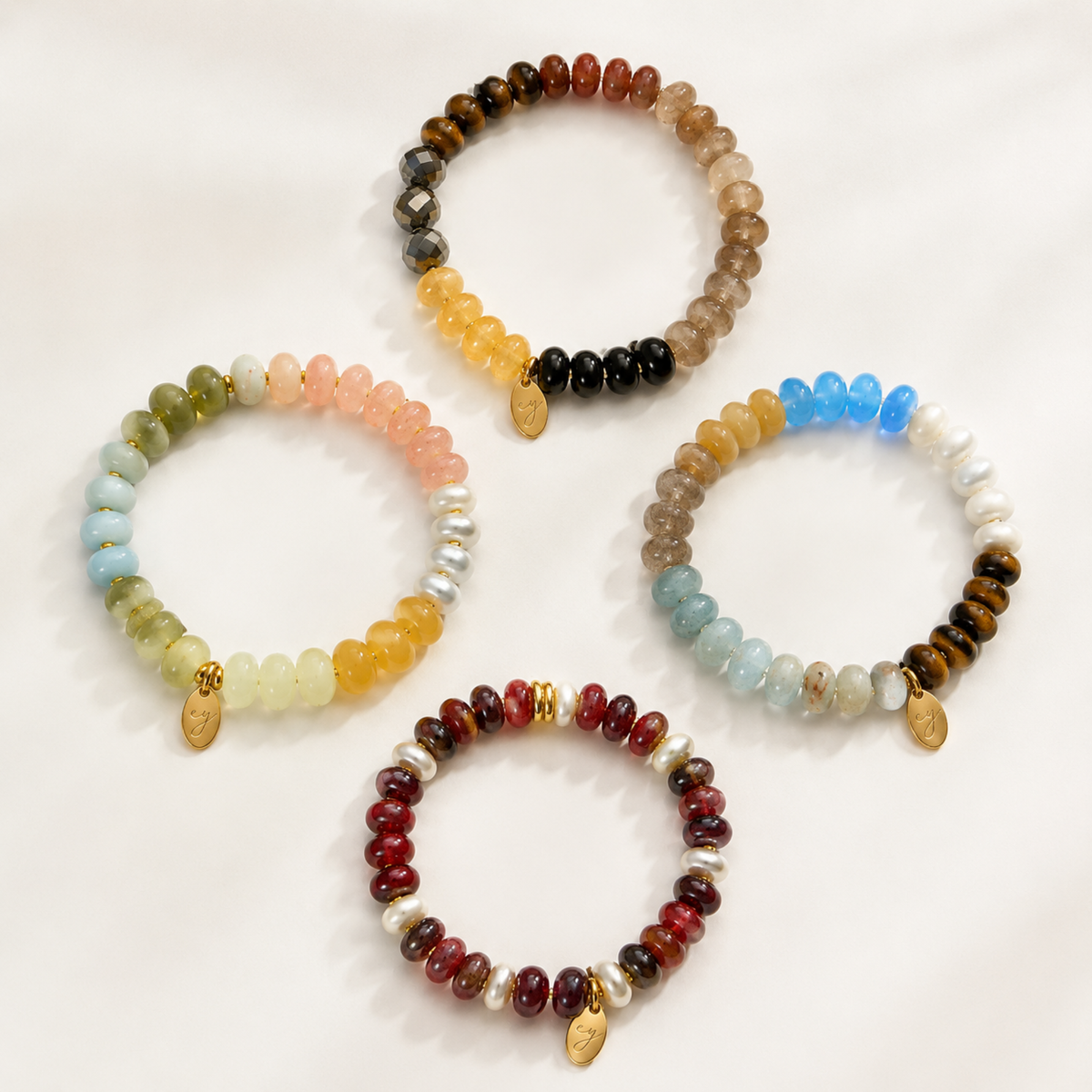 Color Garden Stone Beaded Stretch Bracelet
