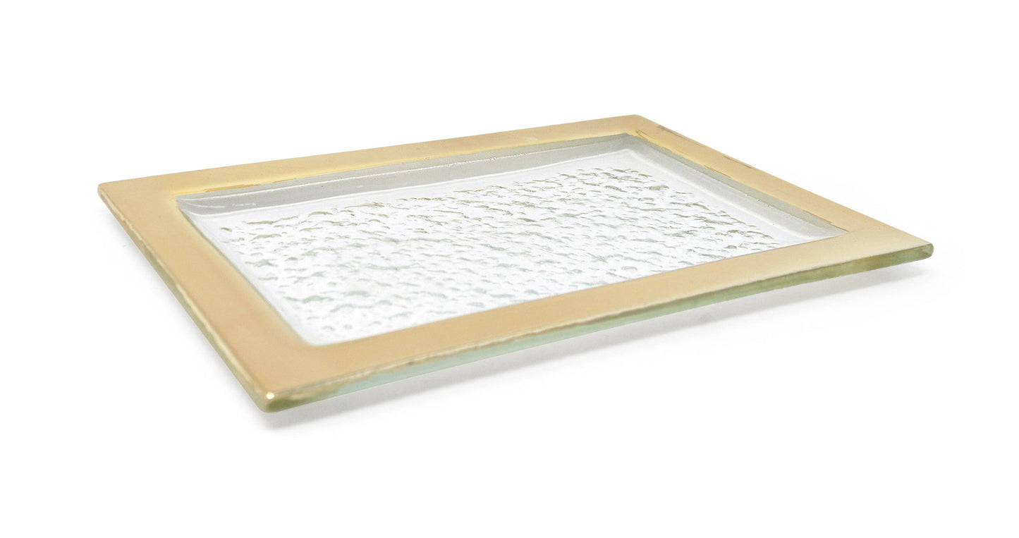 Medium Oblong Tray With Gold Border
