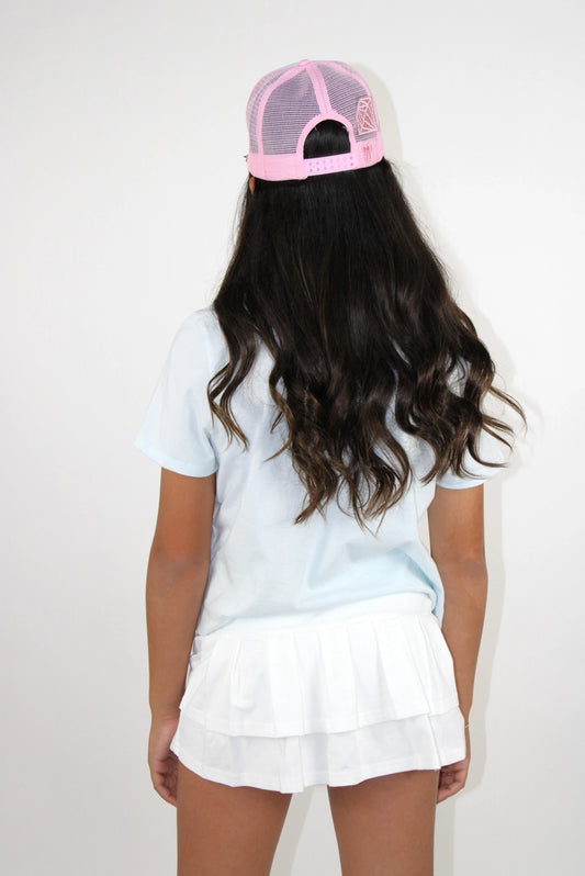 Youth White Basic Tennis Skort