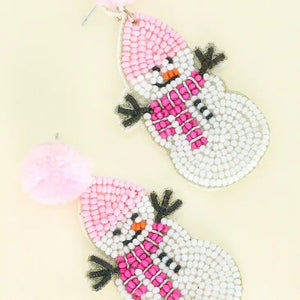 Happy & Bright Snowman Beaded Earrings