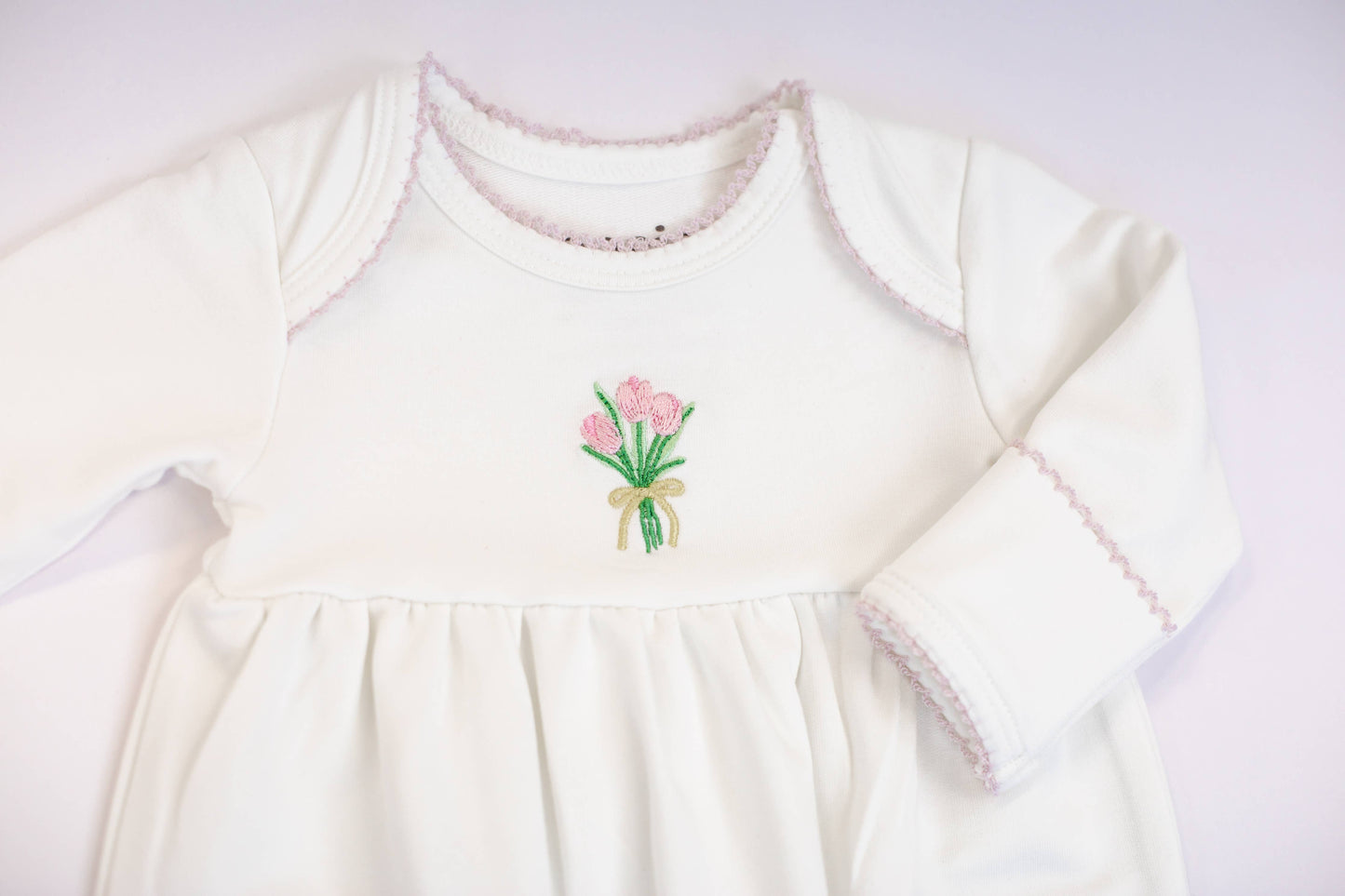 Fancy Tulips Pip Embroidered Gown