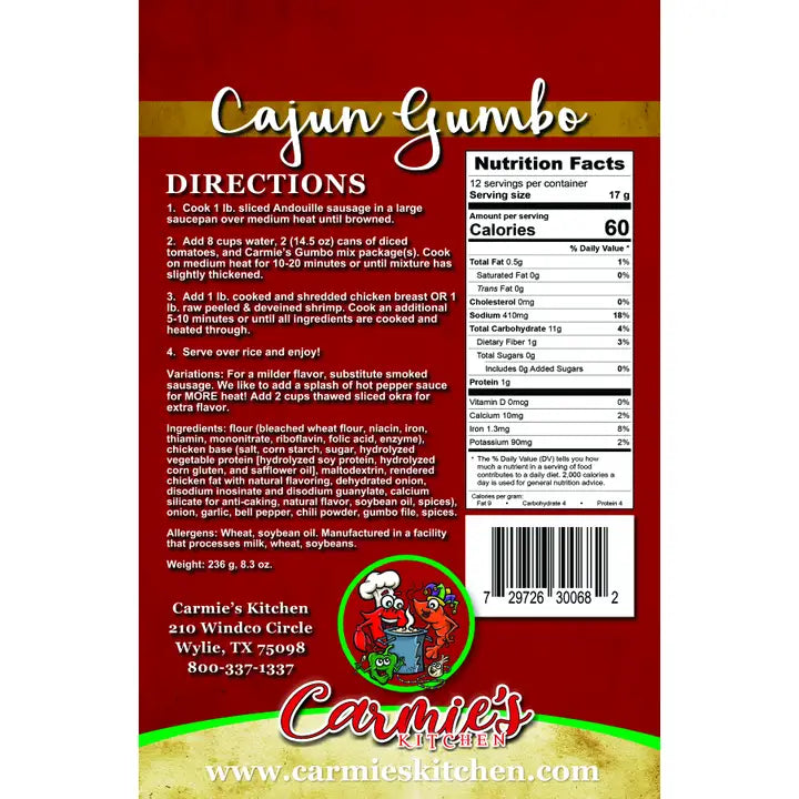 Carmie's Cajun Gumbo Soup Mix