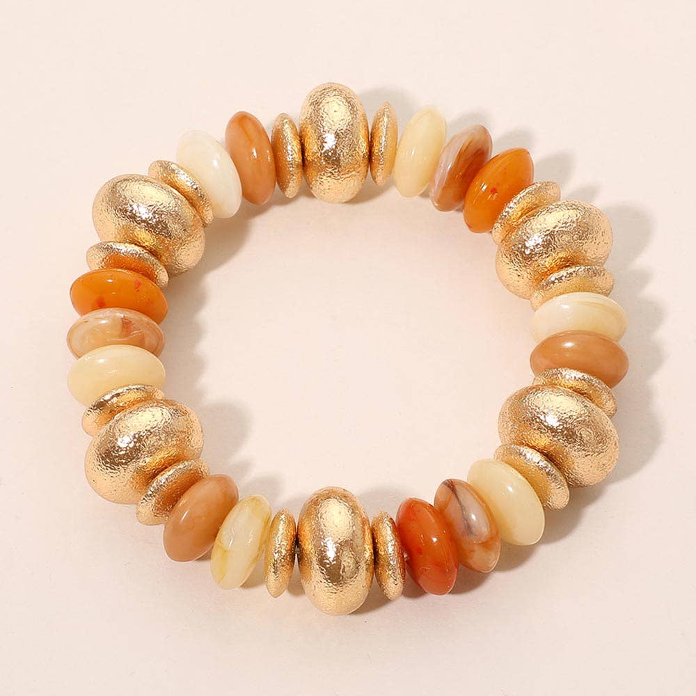Chunky Mixed Disc Beaded Stretch Bracelet