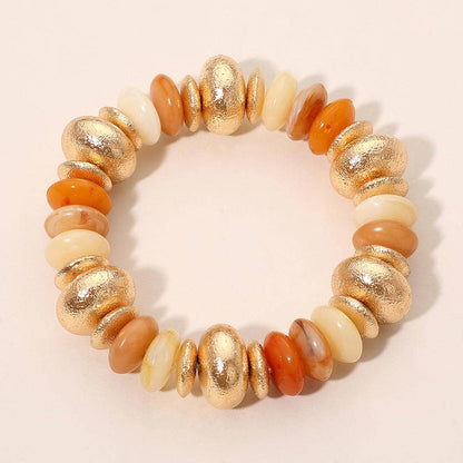 Chunky Mixed Disc Beaded Stretch Bracelet