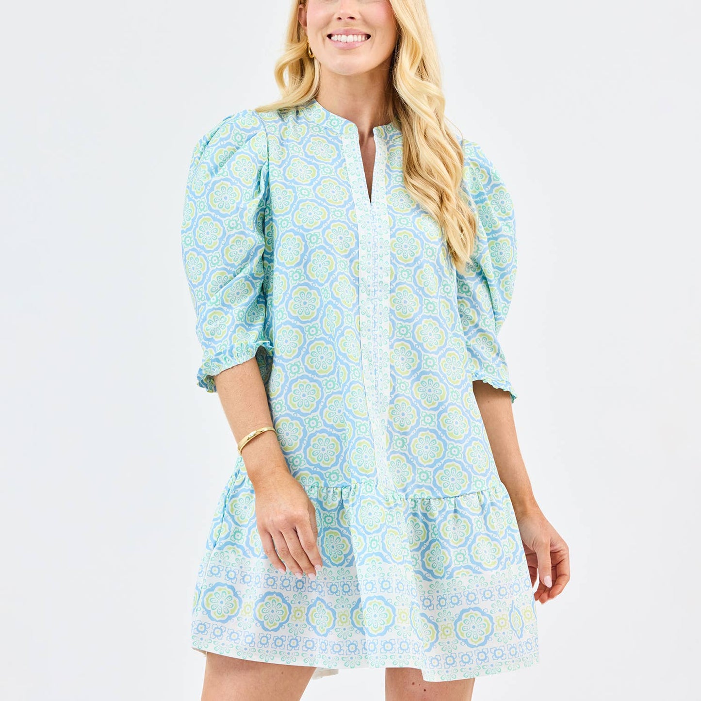 Mosaic Charm Blue Natalia Dress