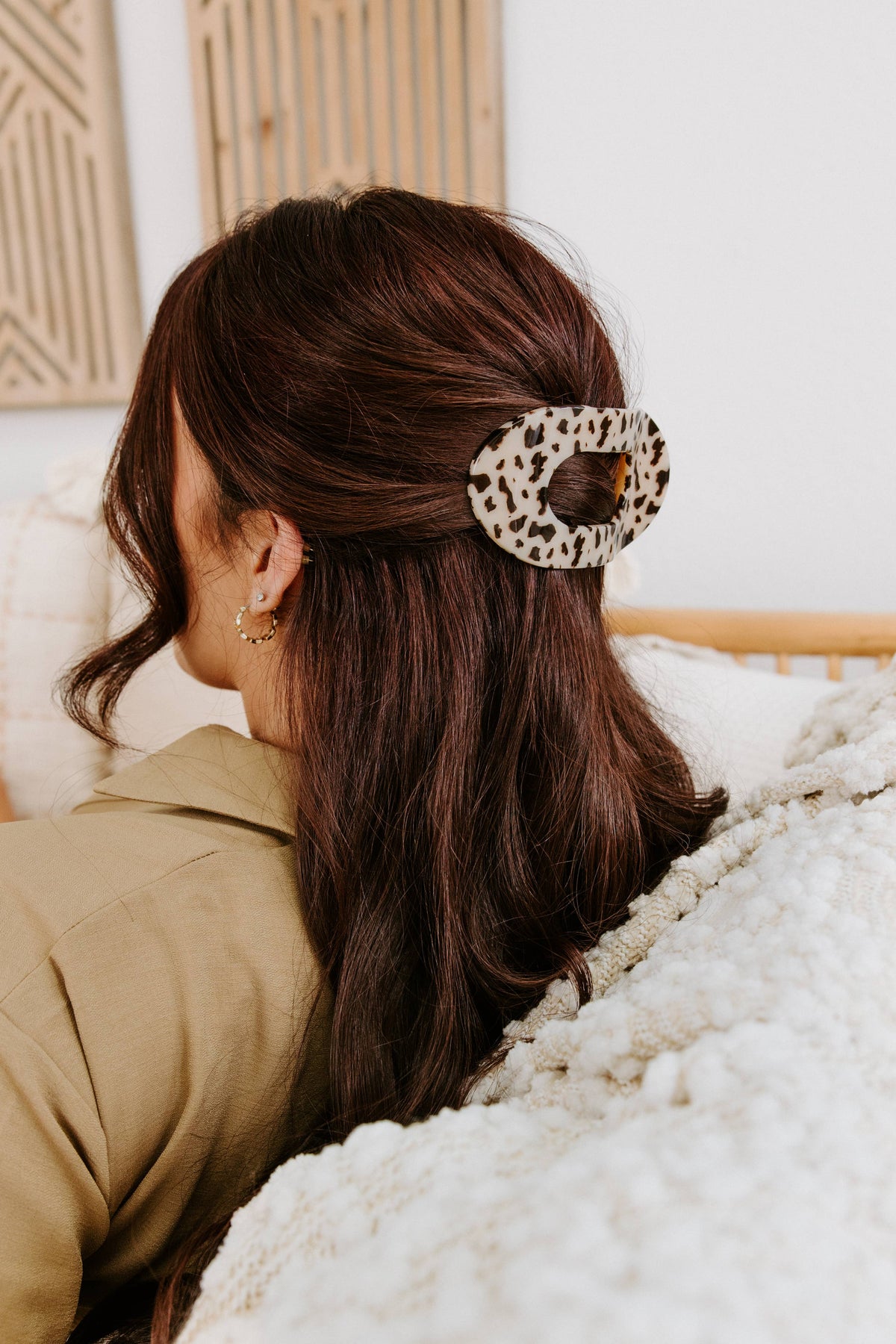Round Flat TELETIE Clip | Large | Blonde Tortoise