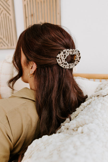 Round Flat TELETIE Clip | Large | Blonde Tortoise