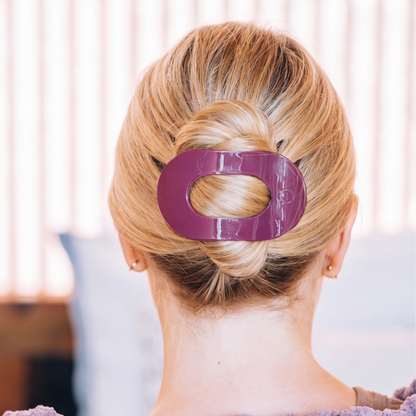 Round Flat TELETIE Clip | Large | Mulberry