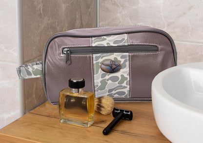 Green & Grey Mallard Brown Pebble Dopp Bag