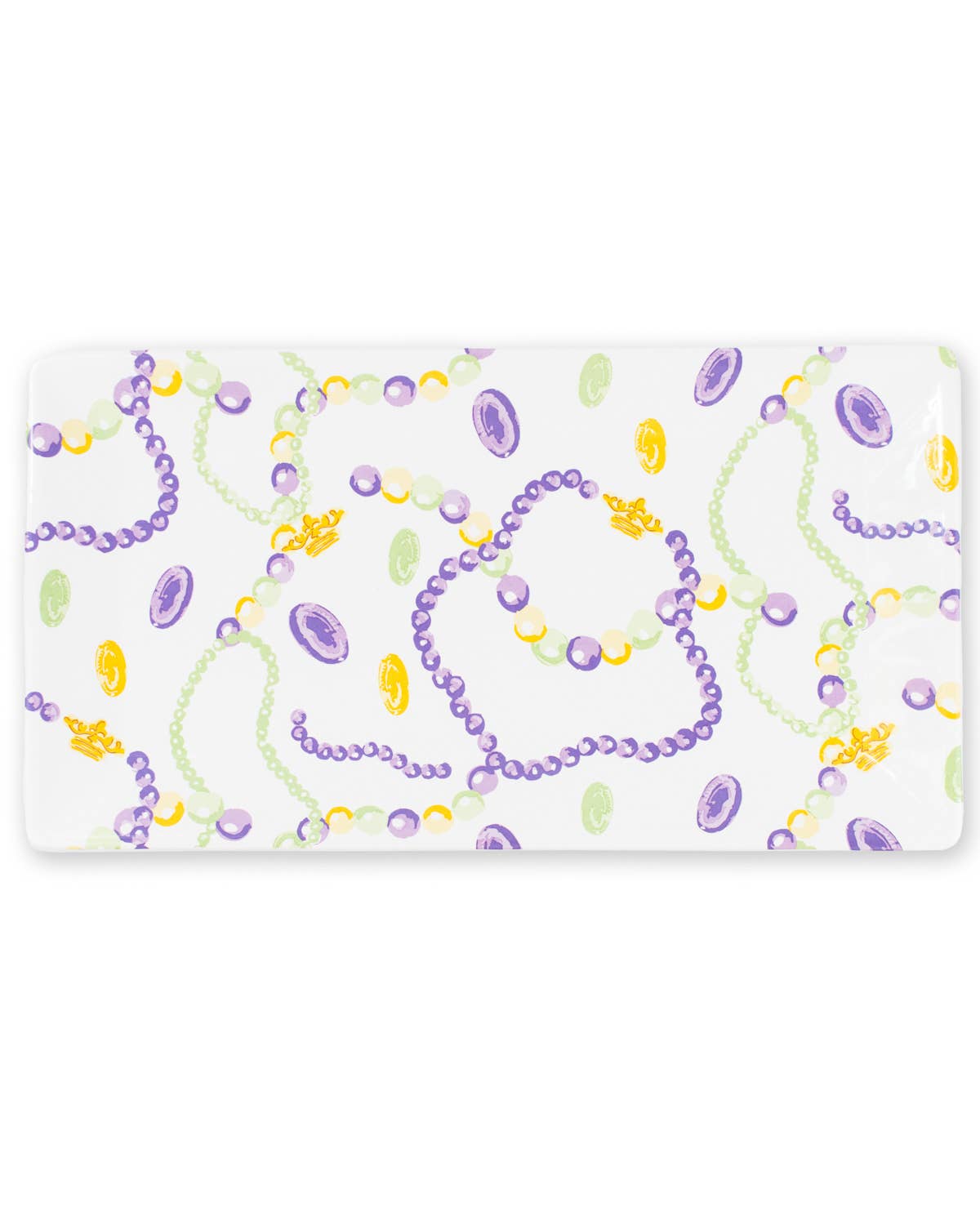 Mardi Gras Bead Rectangle Platter