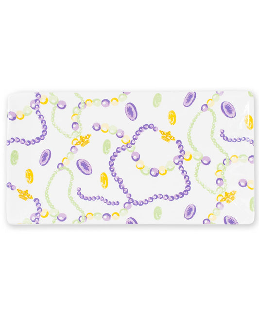 Mardi Gras Bead Rectangle Platter