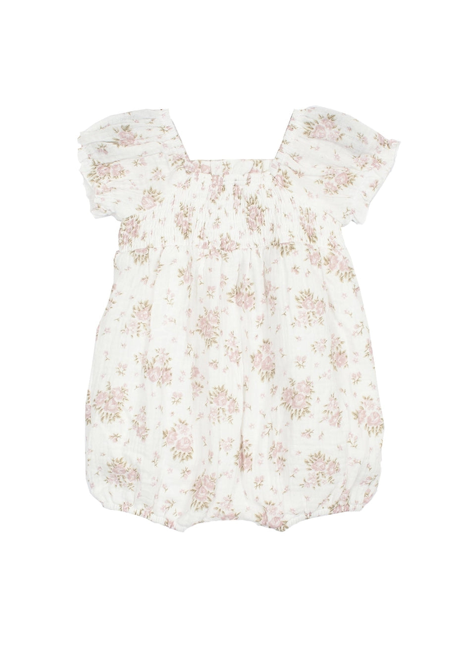 Baby White Rose Garden Romper