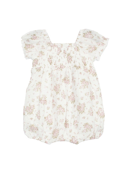Baby White Rose Garden Romper