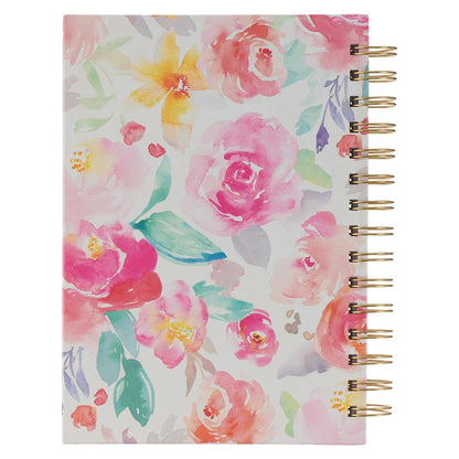 Multi-Colored Floral All Things Through Christ Spiral Journal