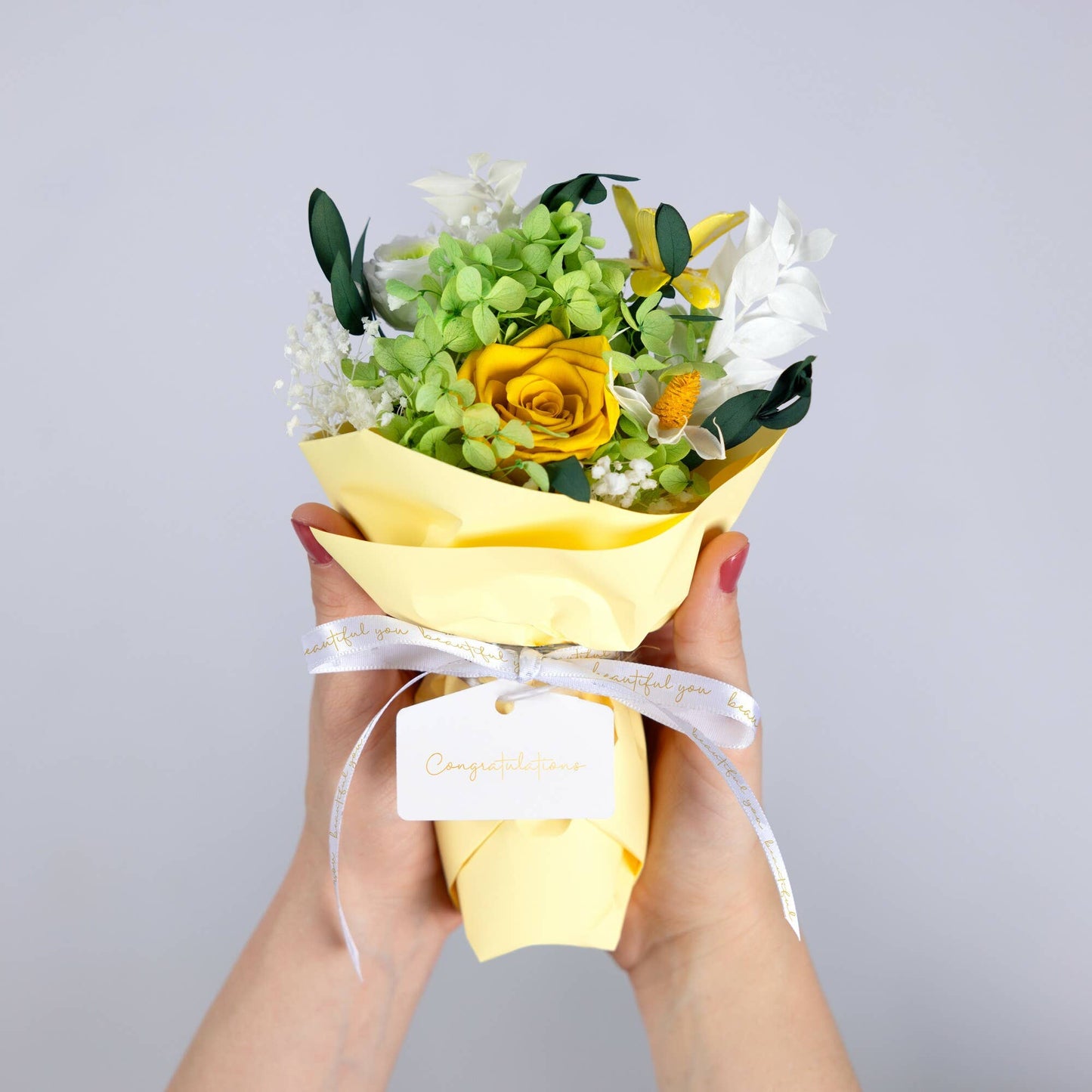 Yellow Congratulations Preserved Floral Bouquet