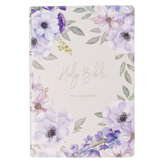 Floral Giant Print Full-Size Faux Leather KJV Bible