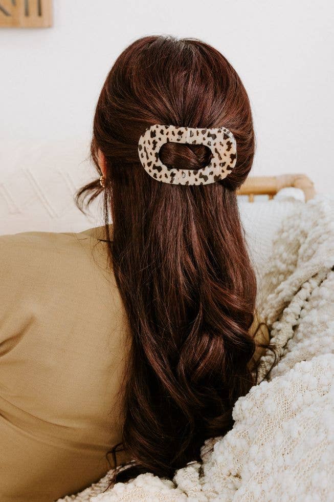 Round Flat TELETIE Clip | Large | Blonde Tortoise