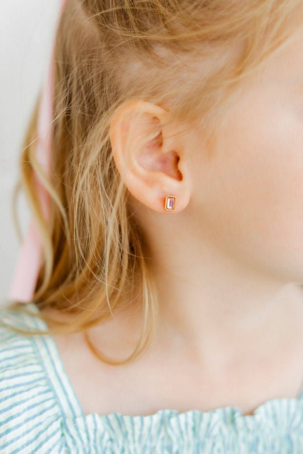 Madison Pink Screwback Stud Earrings