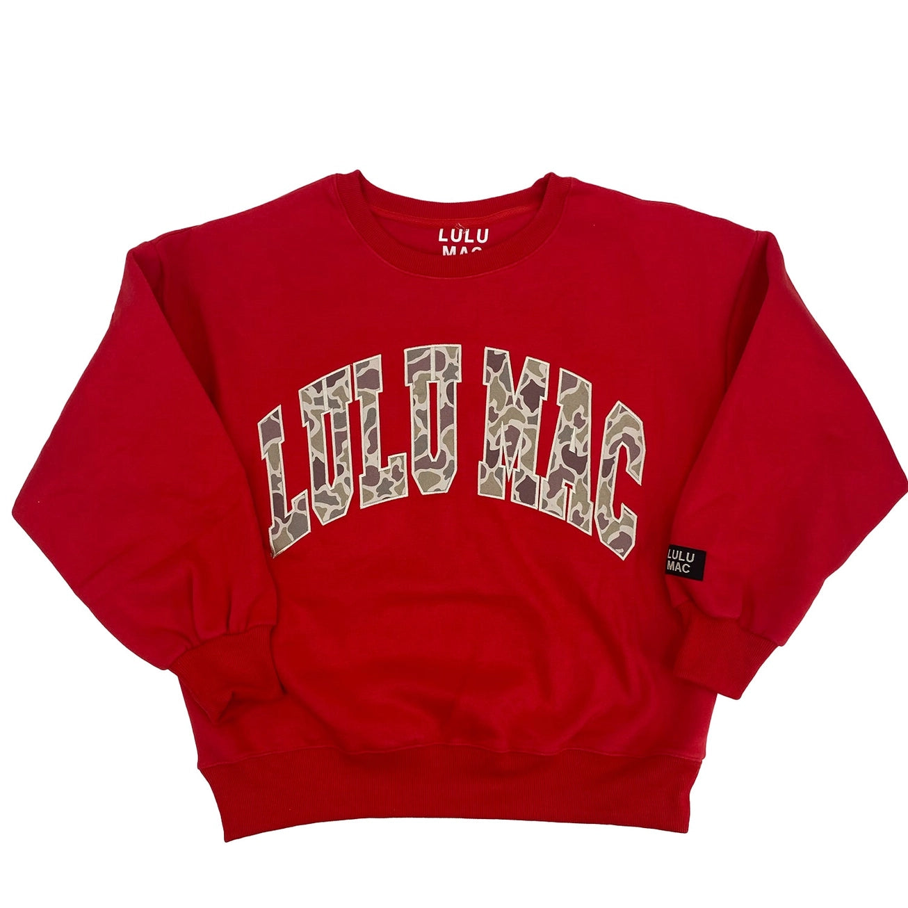 Lulu Mac Red Camo Monogram Sweatshirt