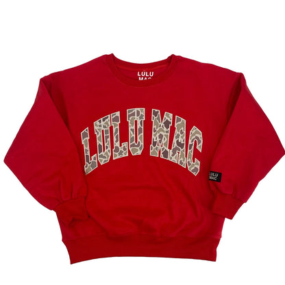 Lulu Mac Red Camo Monogram Sweatshirt