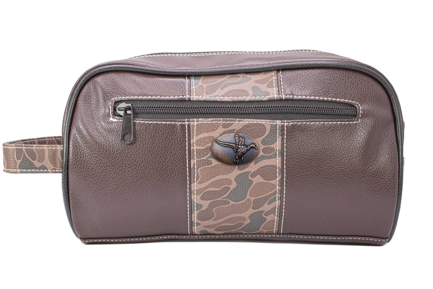 Green & Grey Mallard Brown Pebble Dopp Bag