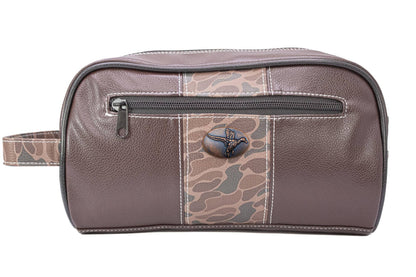 Green & Grey Mallard Brown Pebble Dopp Bag