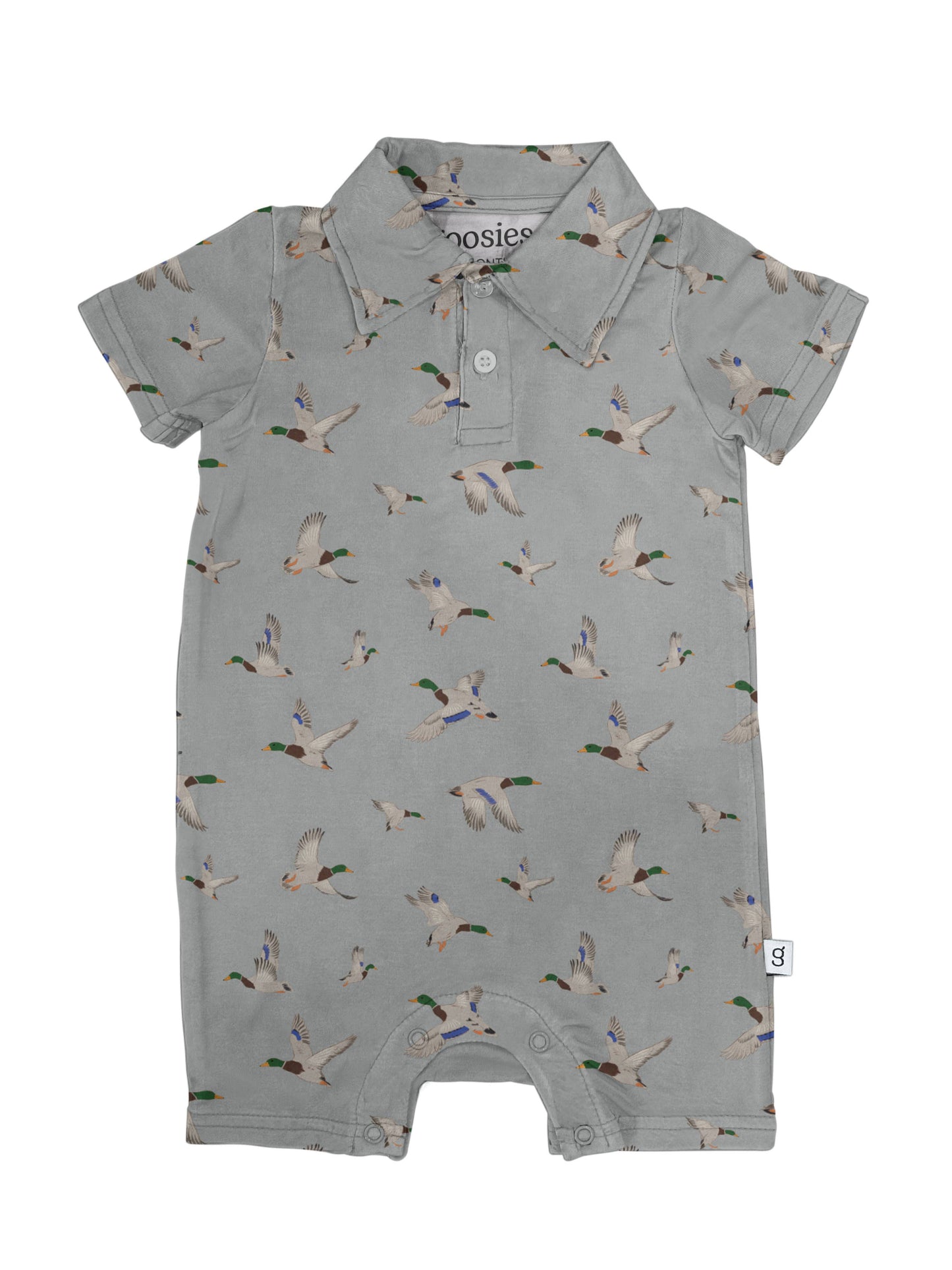 Mallard Ducks Short Sleeve Polo Romper