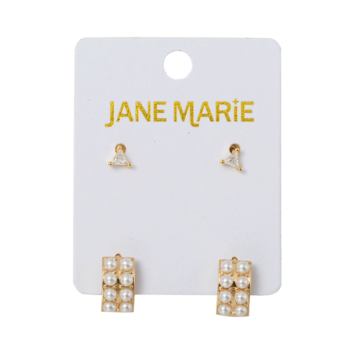18K Gold Plated Pearl Studded Huggie Earring Set
