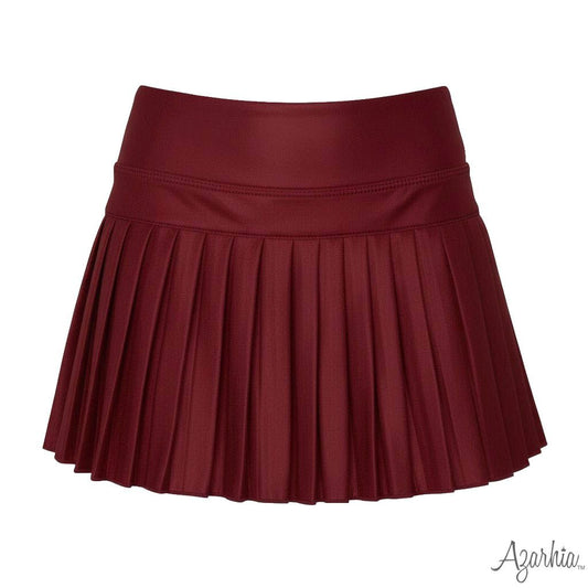 Youth Shimmer Maroon Mini Pleated Skort