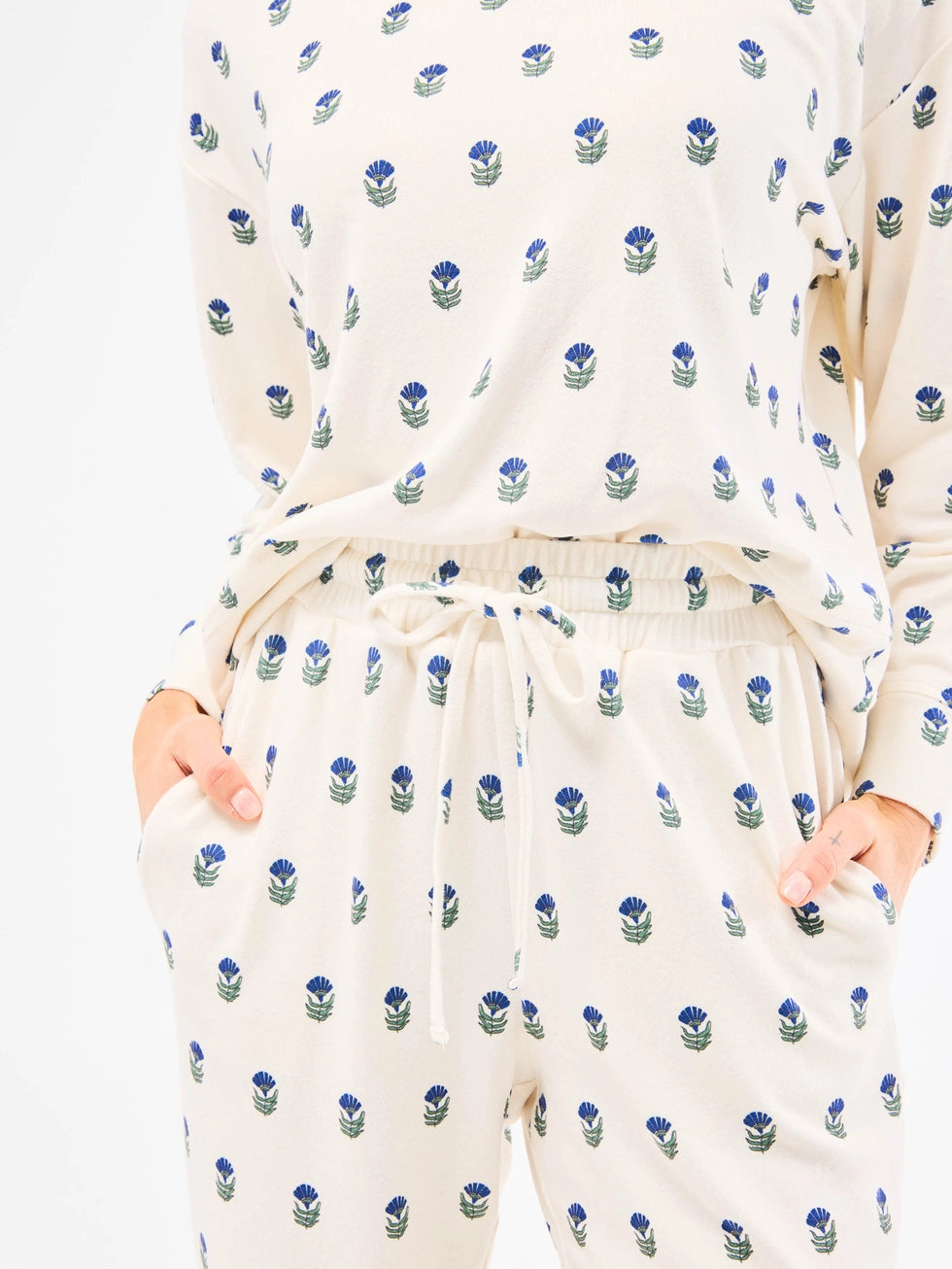 Navy Floral Foulard Sophie Jogger Set