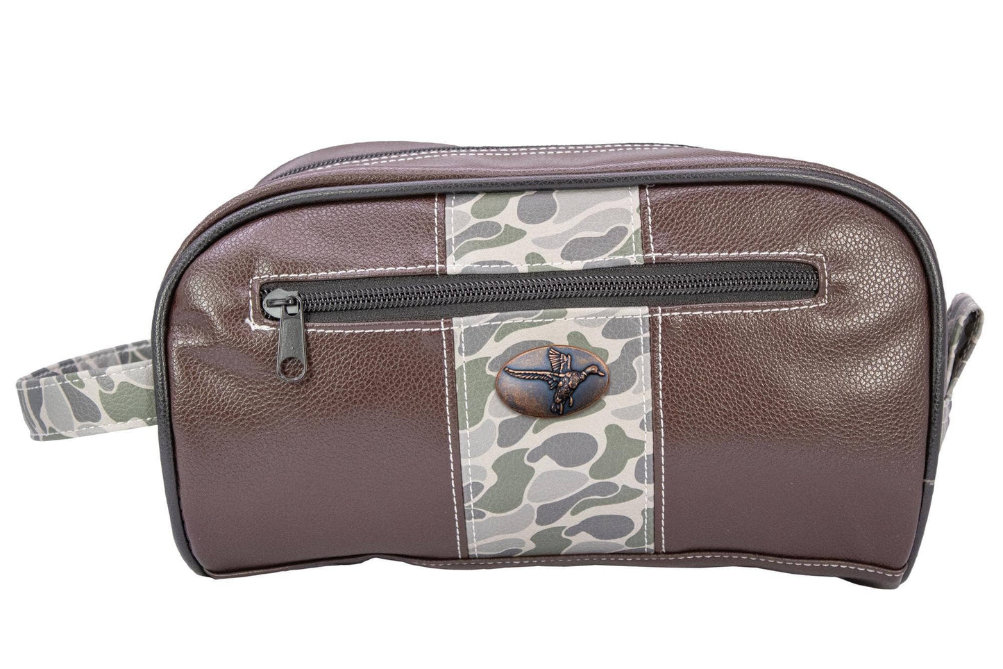 Green & Grey Mallard Brown Pebble Dopp Bag