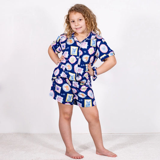 Girl's Royal Pups Sleep Shorts Set