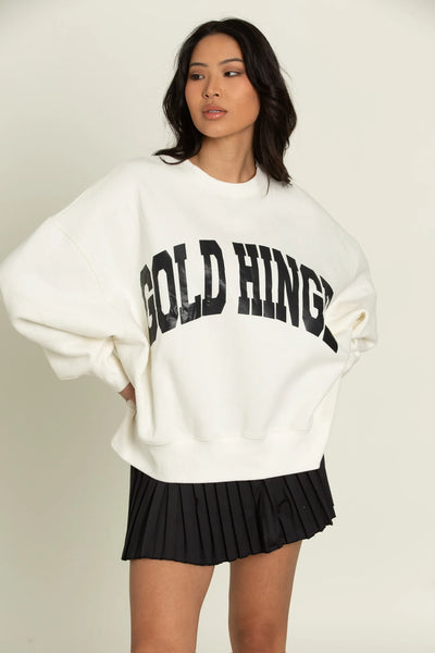 Gold Hinge Ivory Wide Arm Sweatshirt